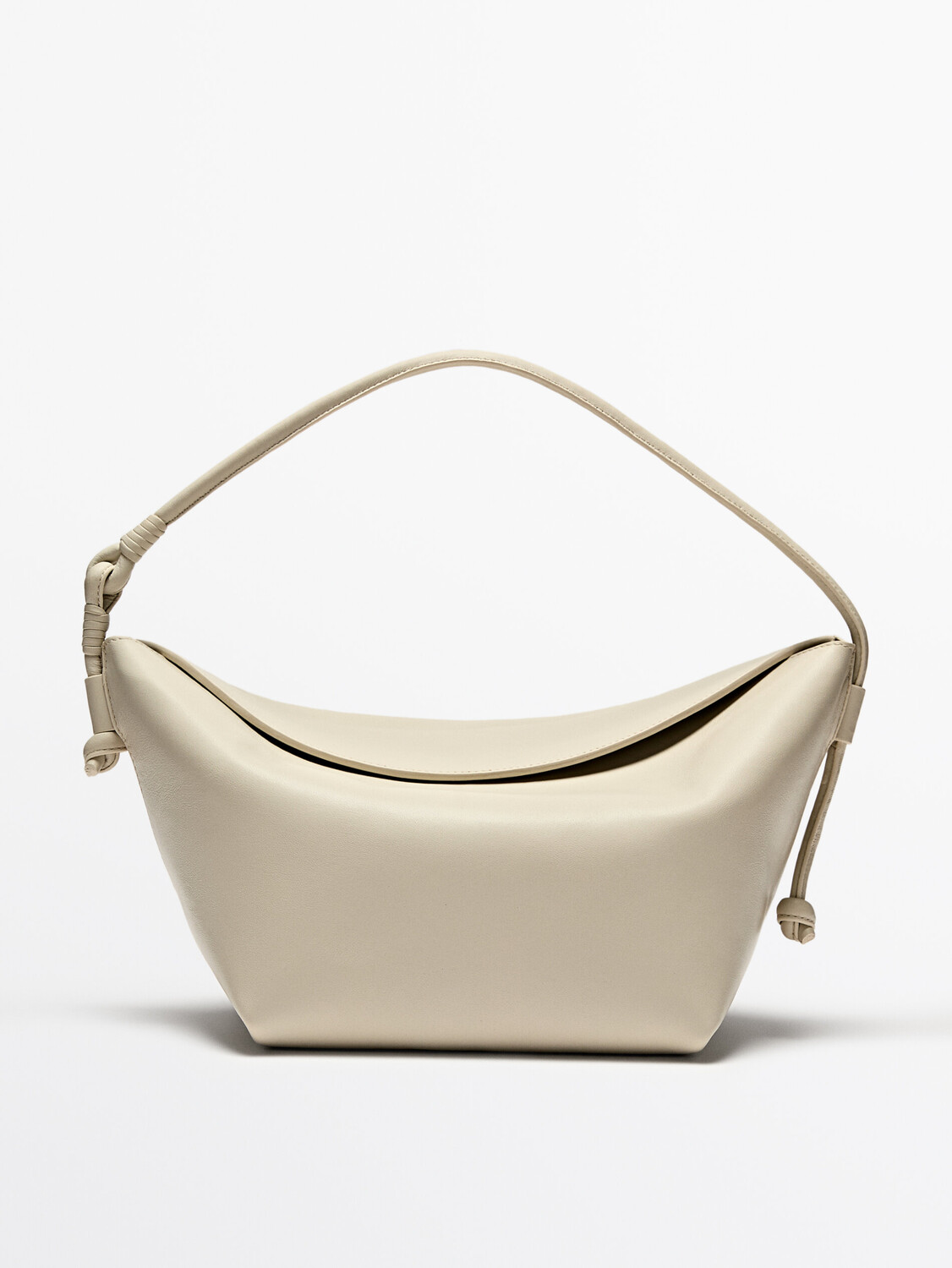 

Сумка из кожи наппа с узлами Massimo Dutti, белый