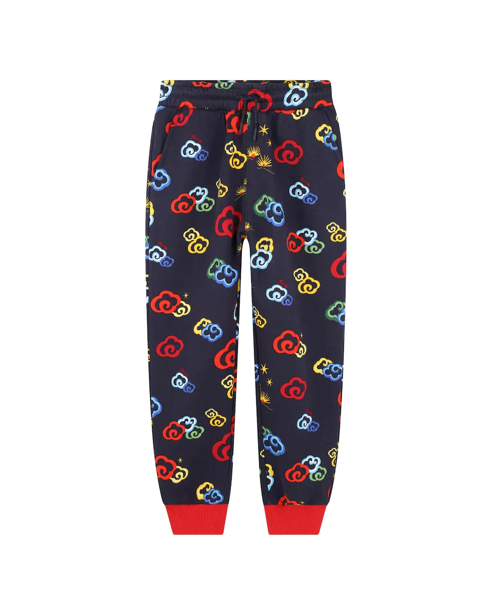 

Спортивные брюки с принтом и кулиской Kenzo Kids, многоцветный