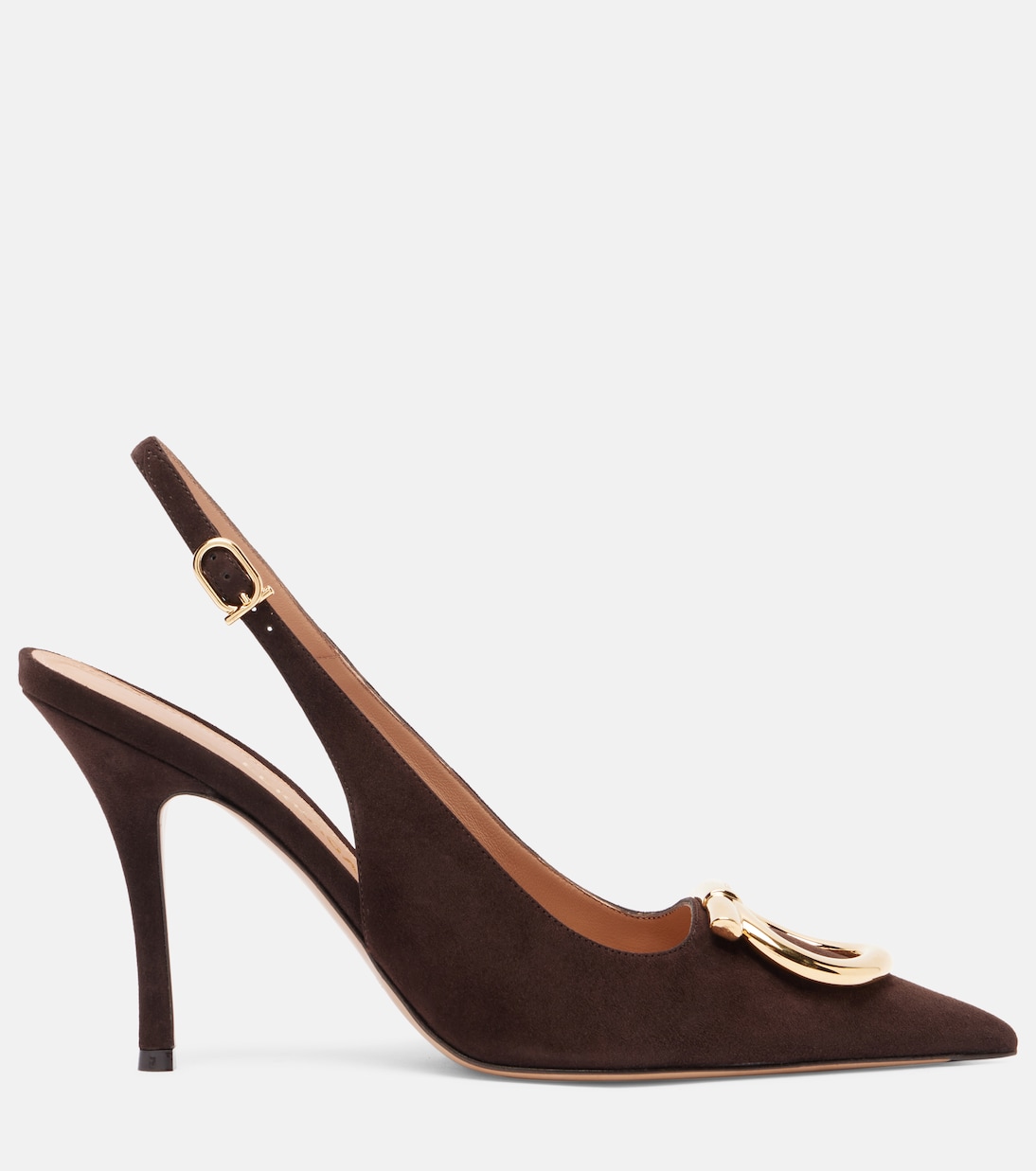 Сабо Sara Maxi Gancini на шлейке из замши Ferragamo, Testa Di Moro — фото 4