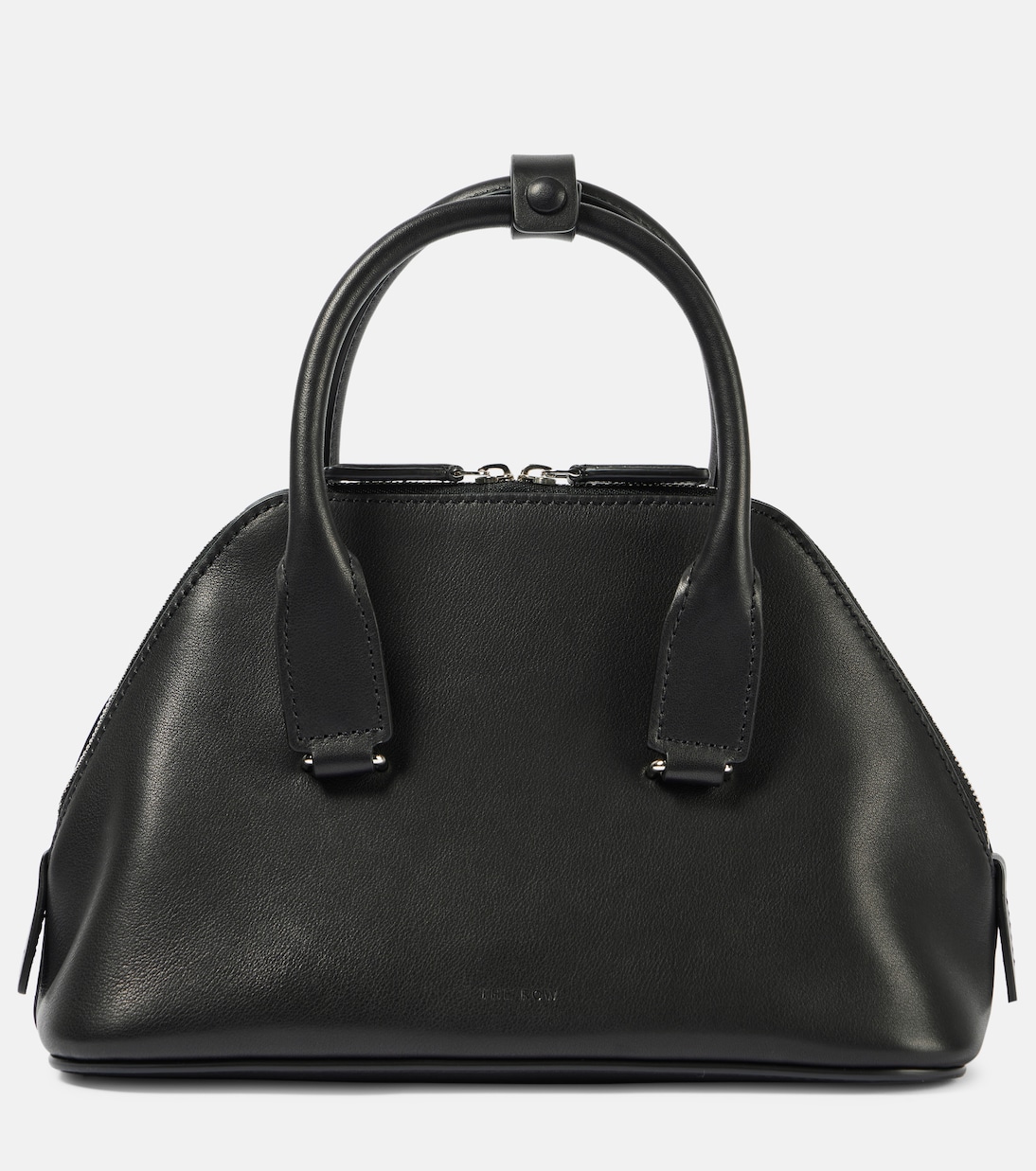 

Мини-сумка-тоут Devon из кожи The Row, Black Pld
