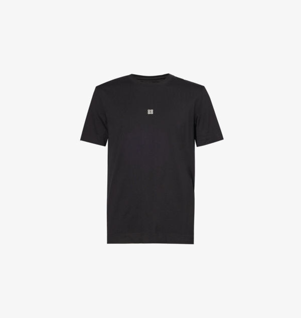 

Футболка из хлопка с вышитым логотипом, облегающая Givenchy, черный