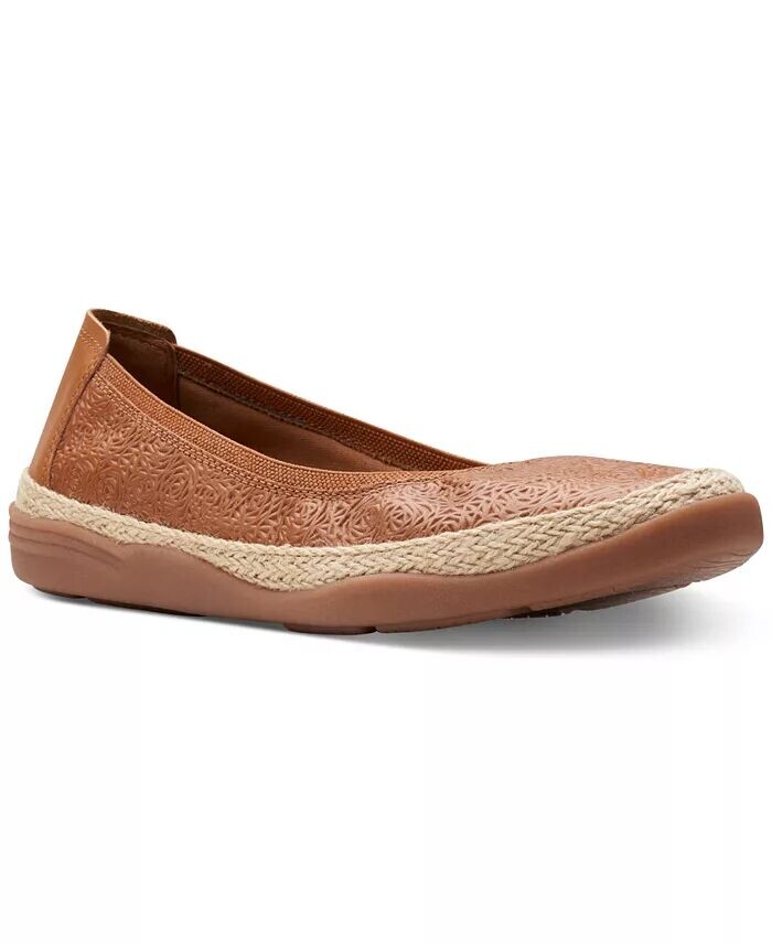 

Женские туфли на плоской подошве Elina Rae с фактурной джутовой отделкой Clarks, бежевый