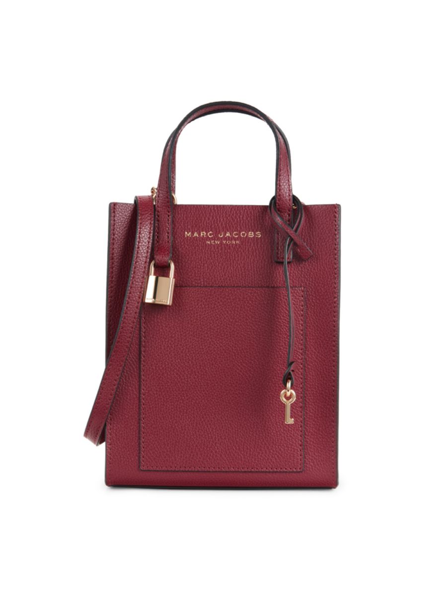 

Кожаная сумка-тоут Micro Mini Marc Jacobs, цвет Pomegranate