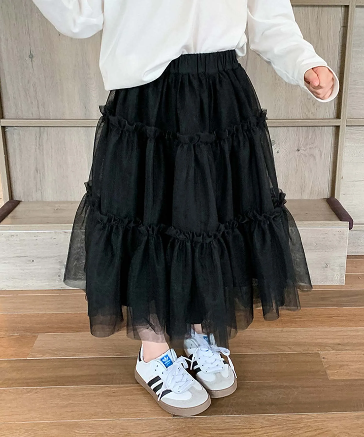 Многоярусная юбка из тюля Aimoha Kids, black