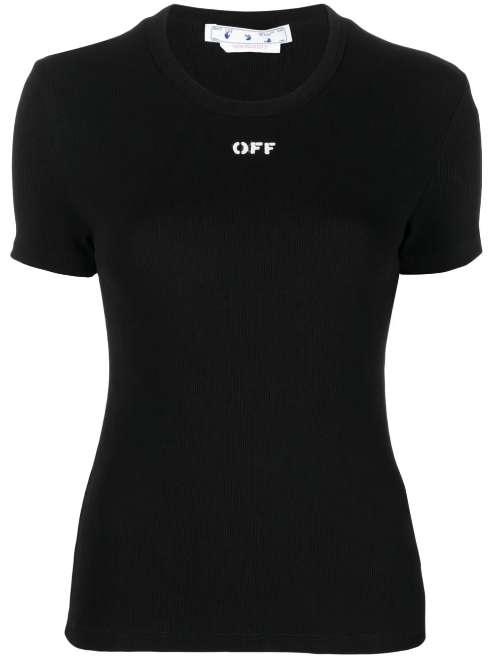 

Футболка в рубчик с логотипом OFF-WHITE, черный