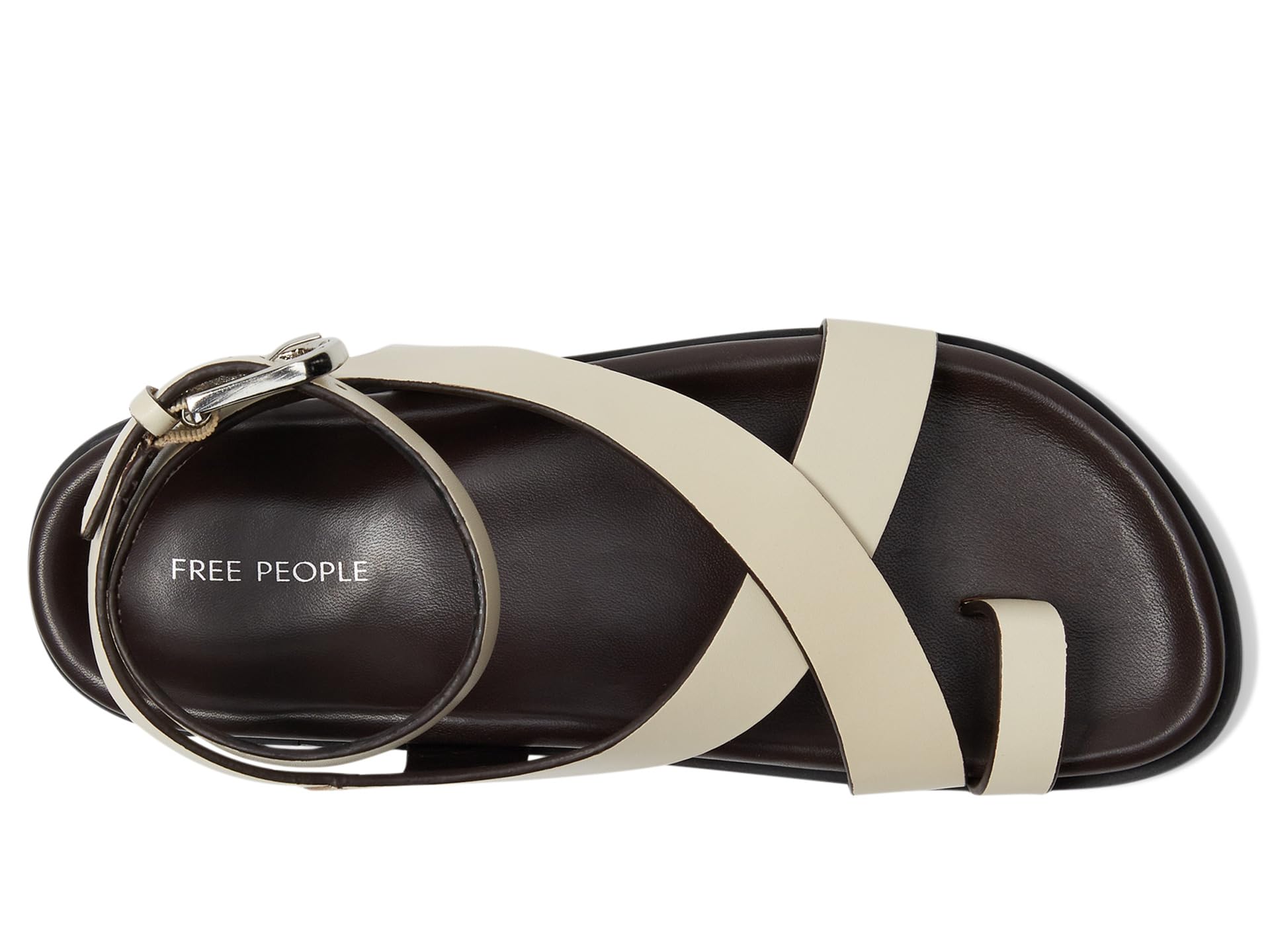 Сандалии Free People Anya Criss-Cross Footbed Sandals, экрю — фото 2
