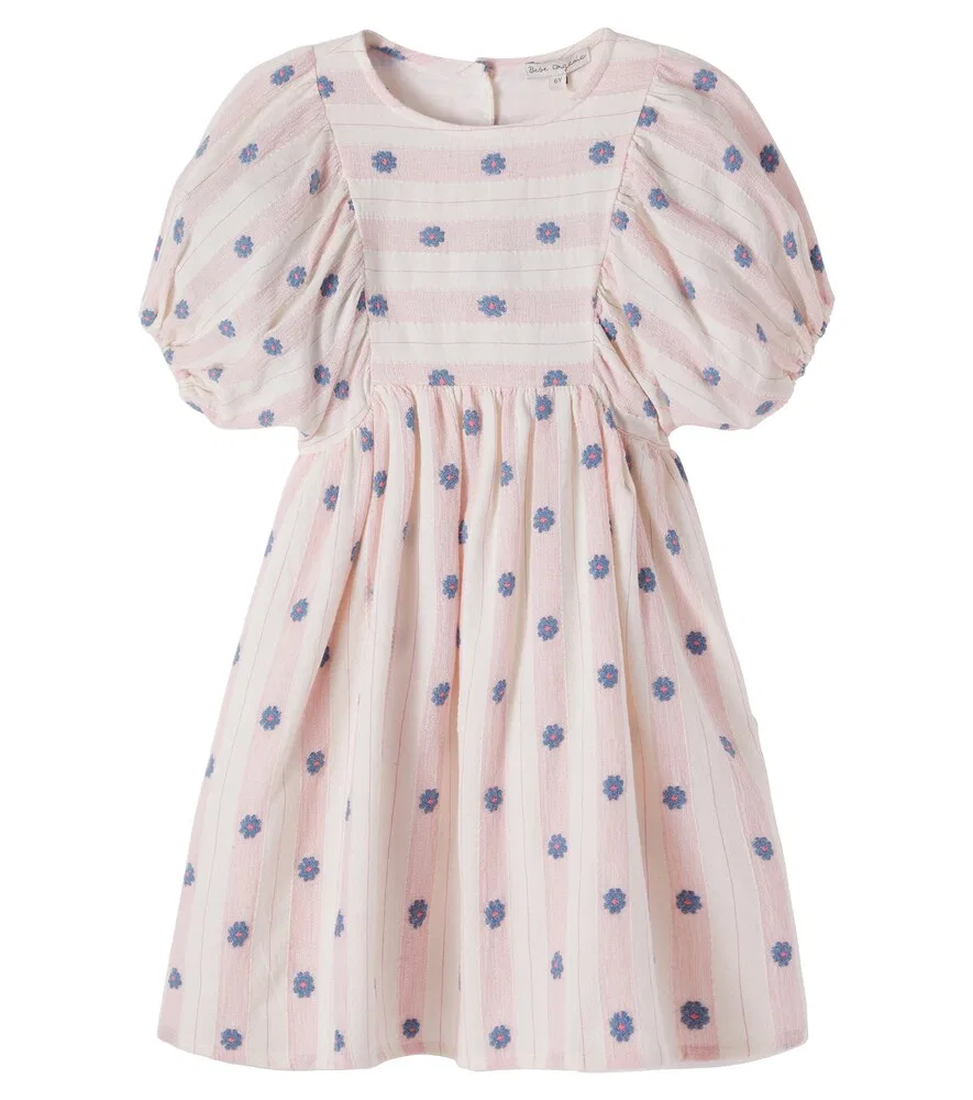 Платье Elwen из смесового хлопка с цветочным принтом Bebe Organic, розовый