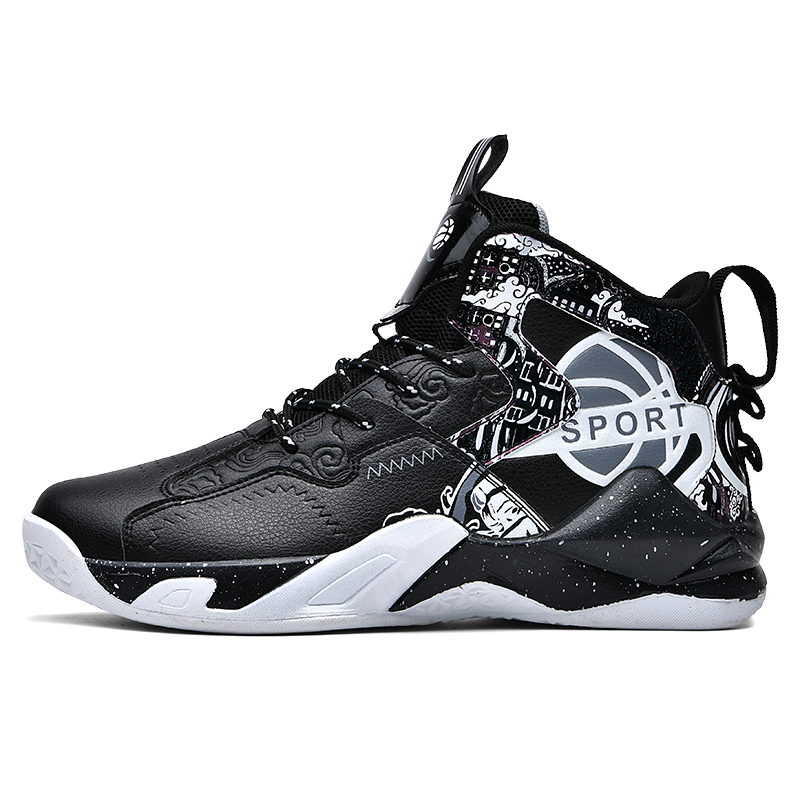 

Black-tailed deer Термоамортизирующие устойчивые к истиранию и скольжению баскетбольные кроссовки Black Tailed Deer с высоким верхом унисекс черные, цвет Black