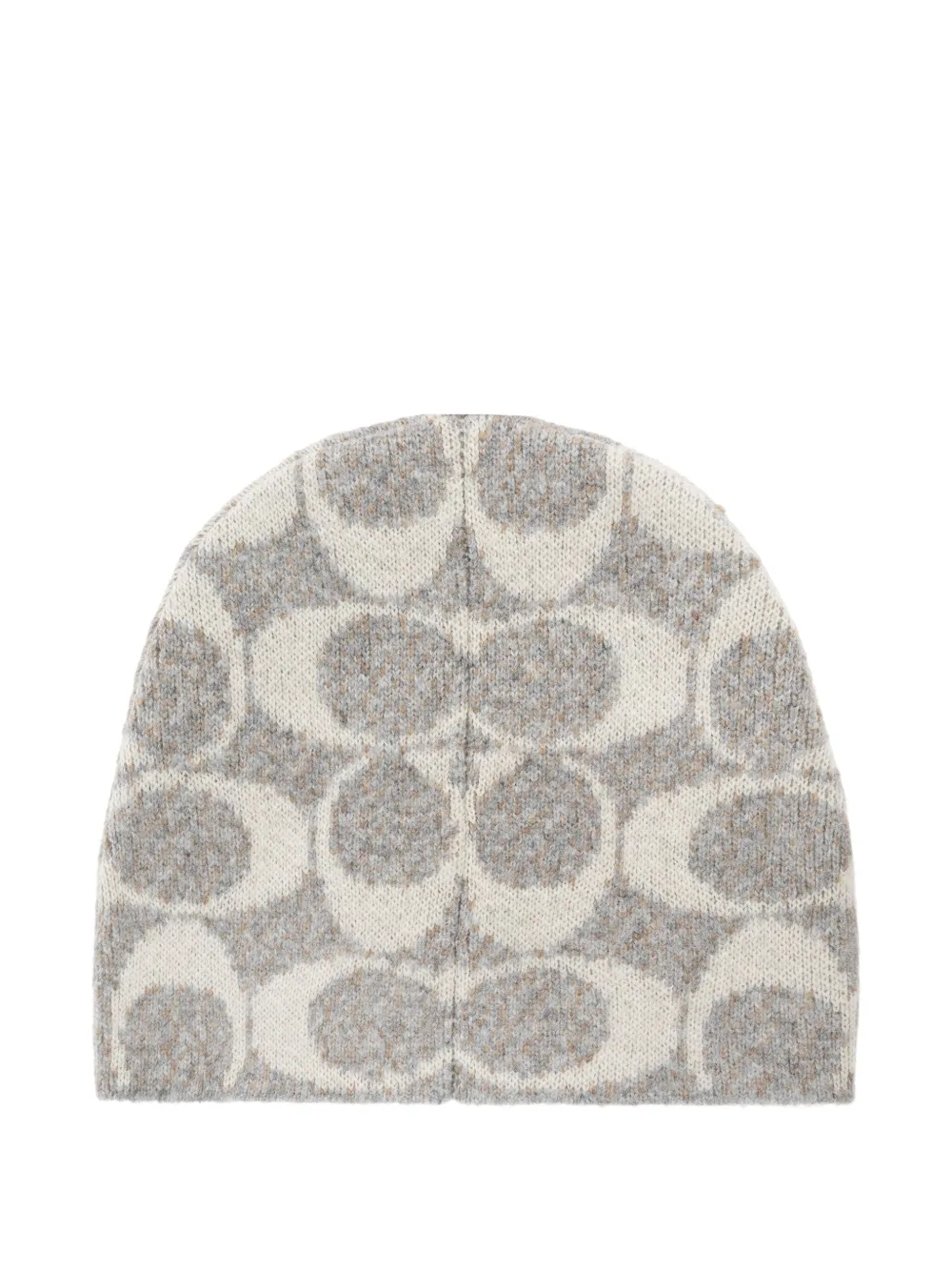 

Макси-бини шапка с фирменным логотипом Coach, серый