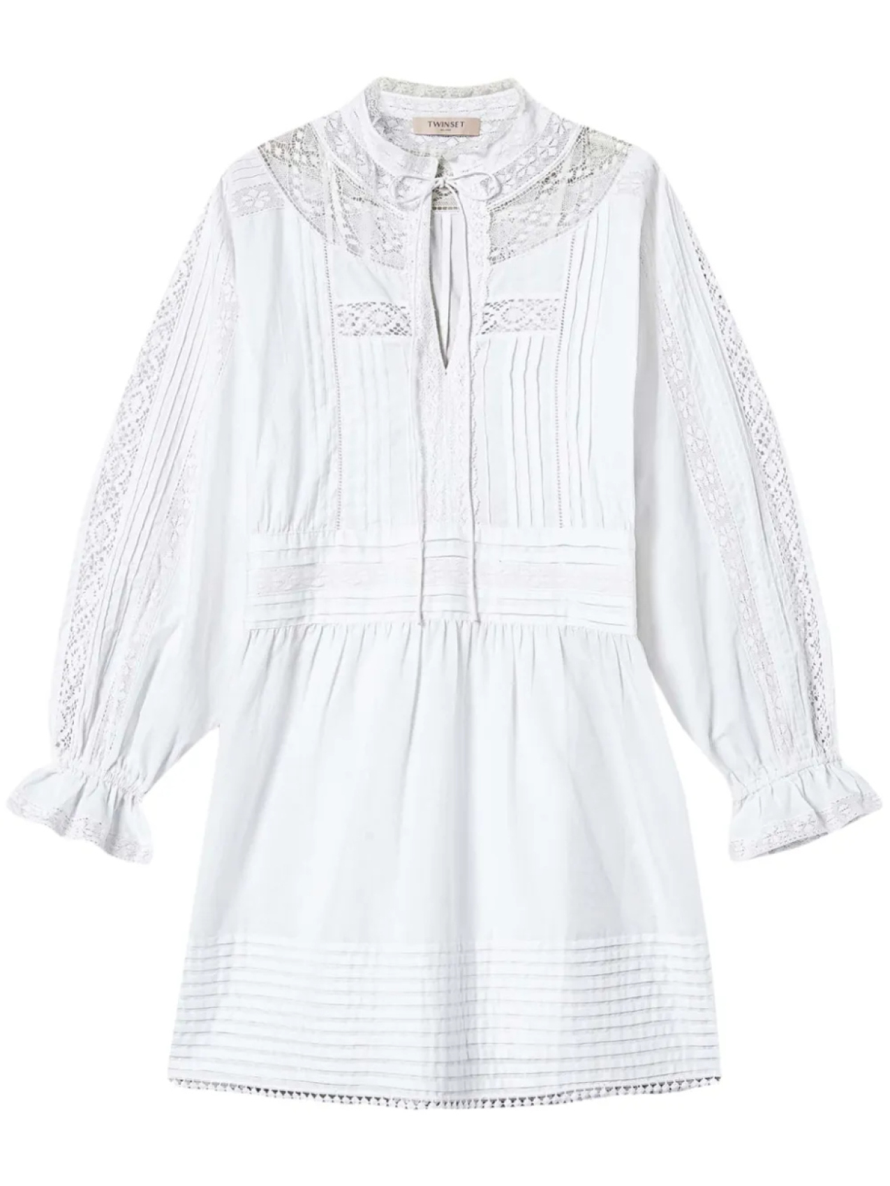 

Платье мини с вышивкой TWINSET, белый