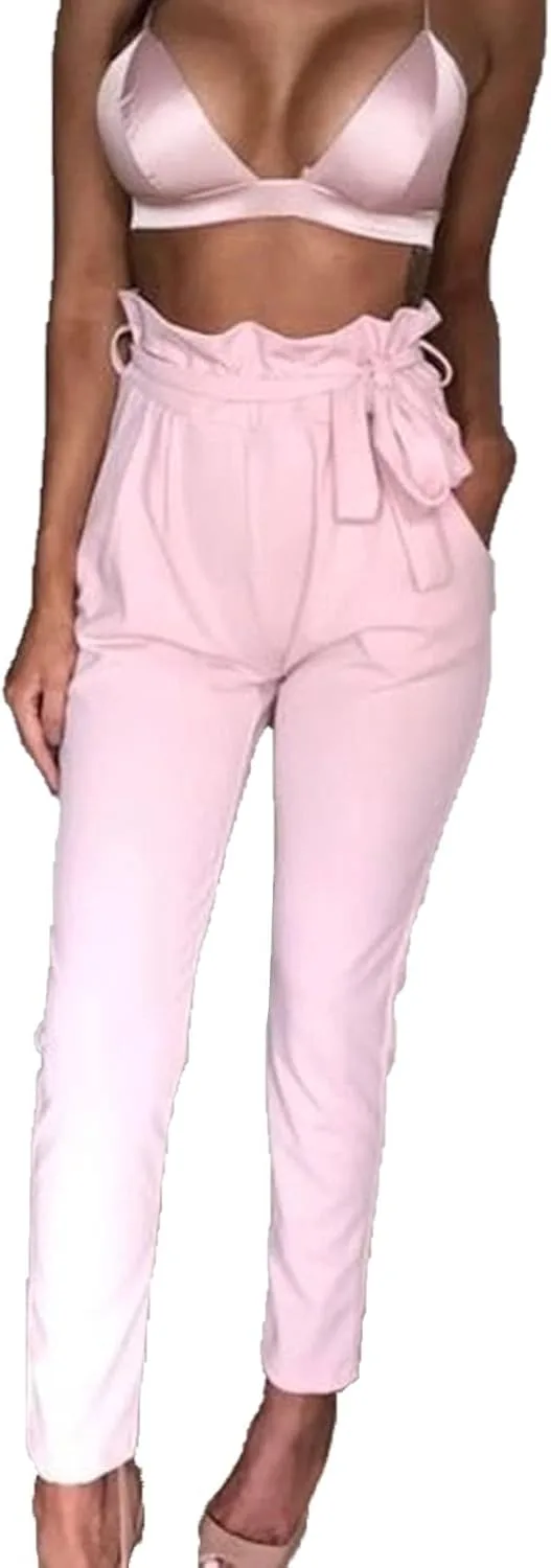 

Женские брюки Maiyifu-GJ с высокой талией и поясом