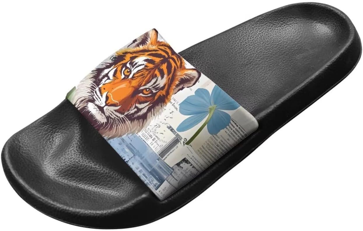 Тапочеки Jrysaedy House Slides, Newspaper Tiger — фото 2