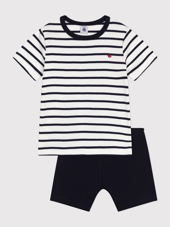 Пижама с принтом PETIT BATEAU, белый/черный
