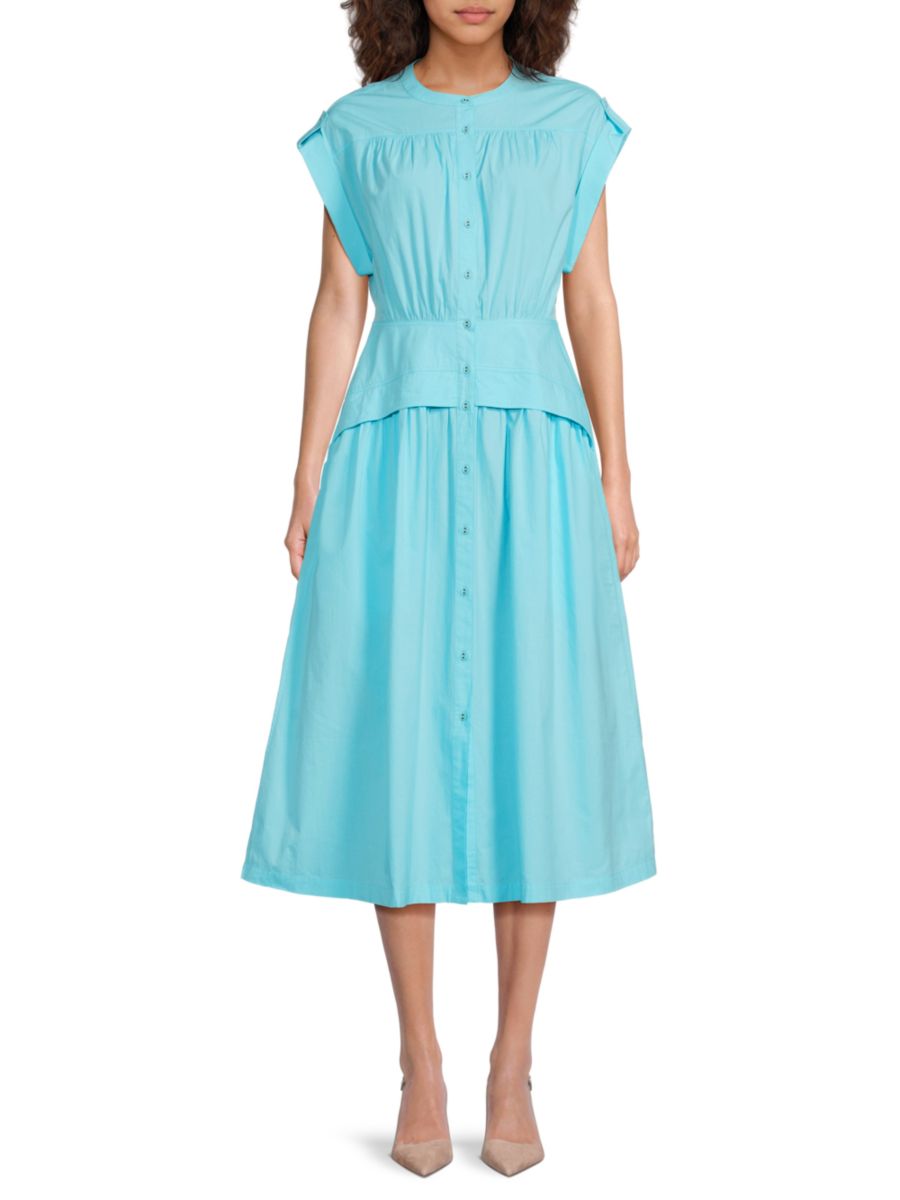 

Платье миди из хлопкового поплина с манжетами Area Stars, цвет Turquoise