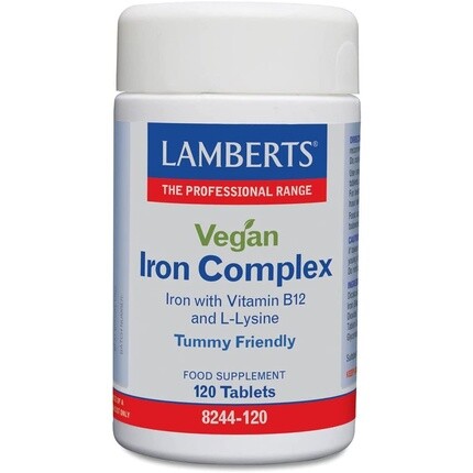 

Lamberts Healthcare Ltd. Веганский комплекс железа с витамином B12 и L-лизином, 120 таблеток