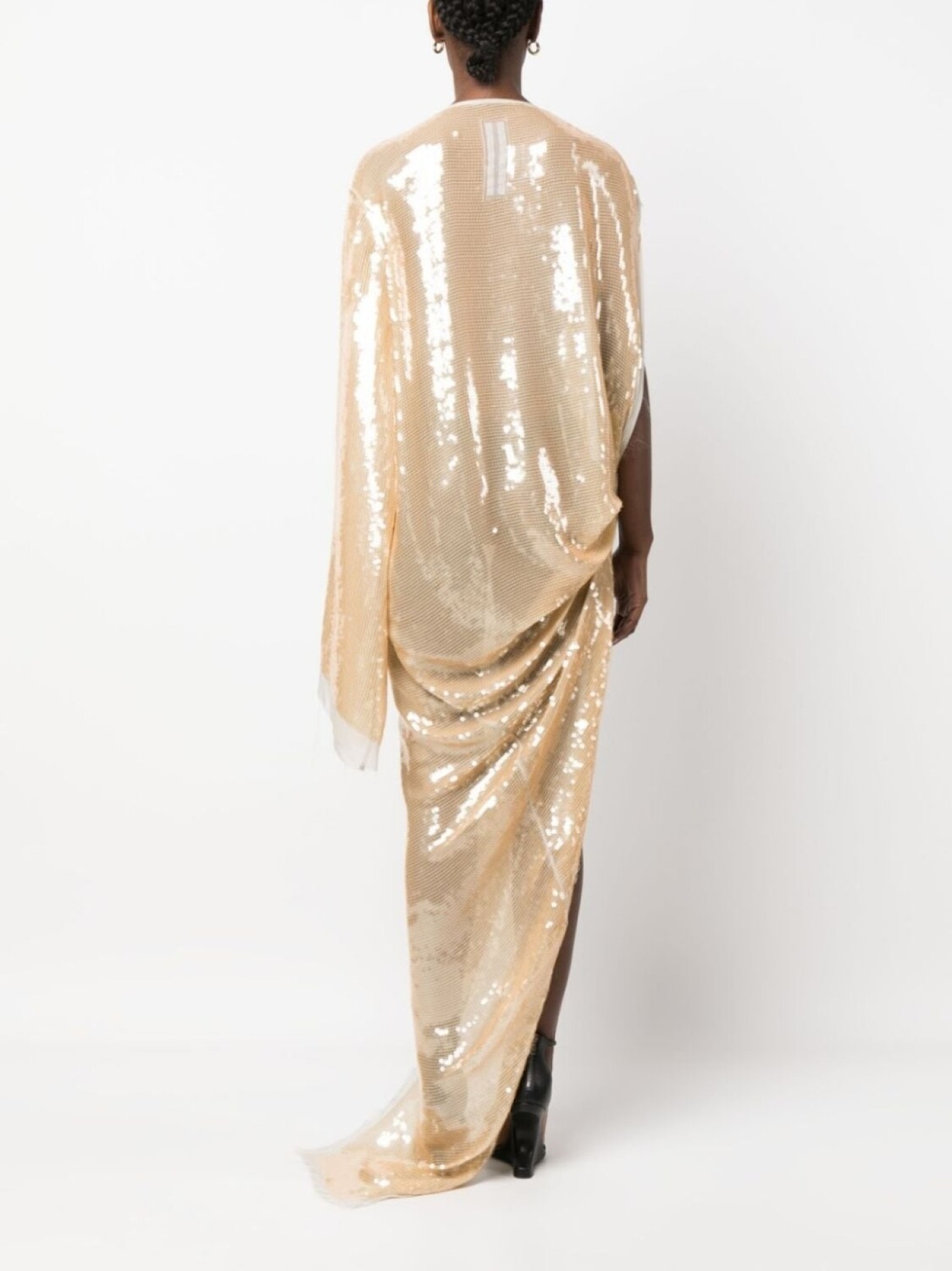 Rick Owens платье асимметричного кроя с пайетками, нейтральный цвет — фото 4