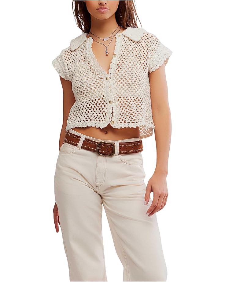 

Топ Free People Lily Crochet Top, цвет Coconut Milk