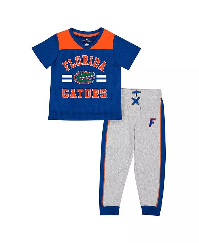 

Комплект из майки и брюк Ka-Boot-It для малышей Royal, Heather Grey Florida Gators Colosseum