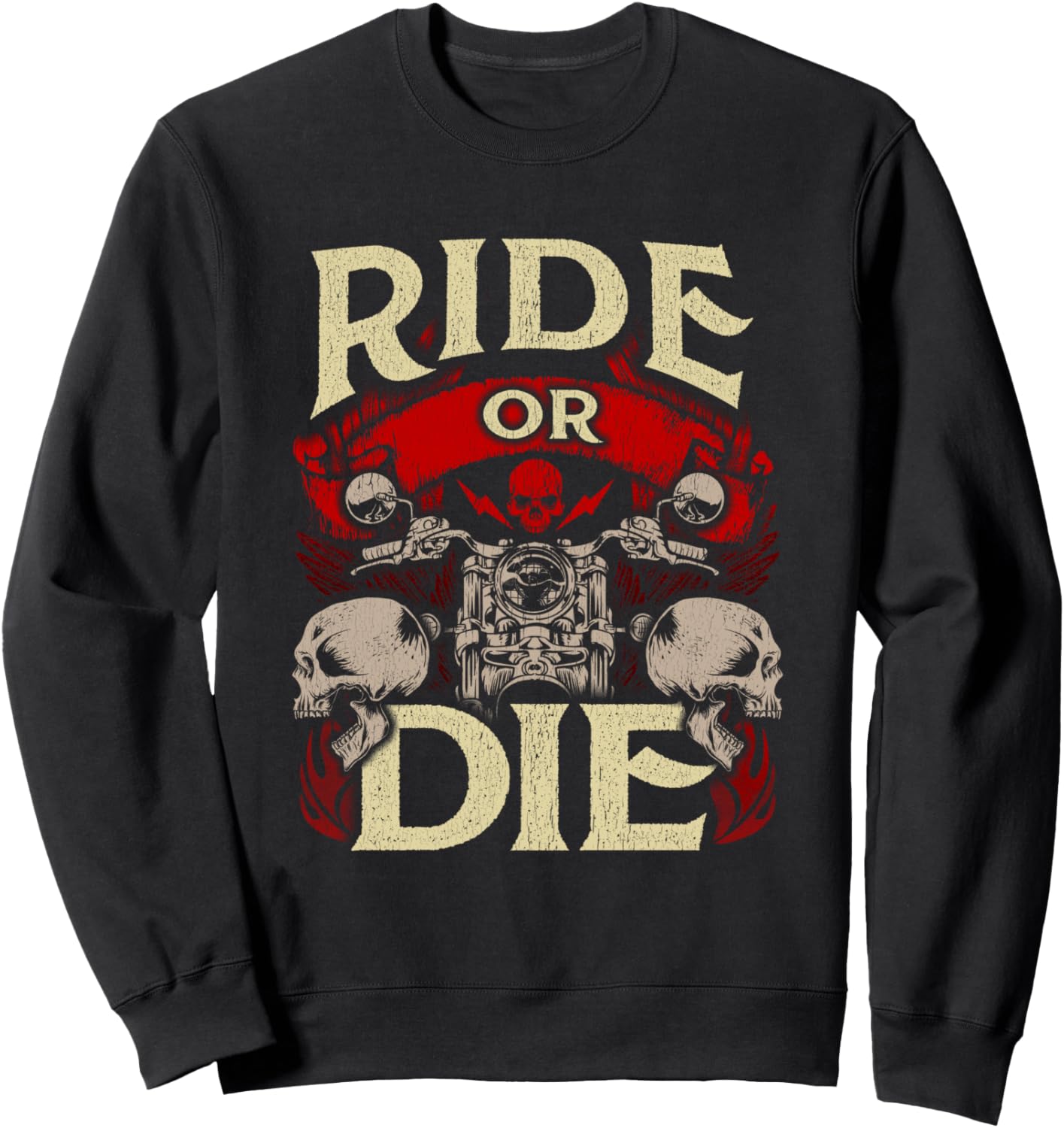 

Толстовка с изображением черепа и надписью «Ride or Die» (Мотоциклетный подарок для байкера, дедушки, папы) Motorcycle Gifts For Bikers Nyc, черный
