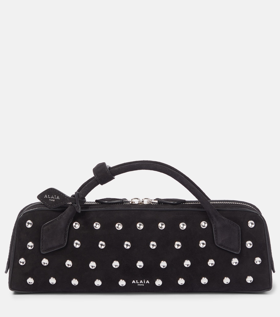 

Кожаный клатч Le Teckel с шипами Alaïa, нуар