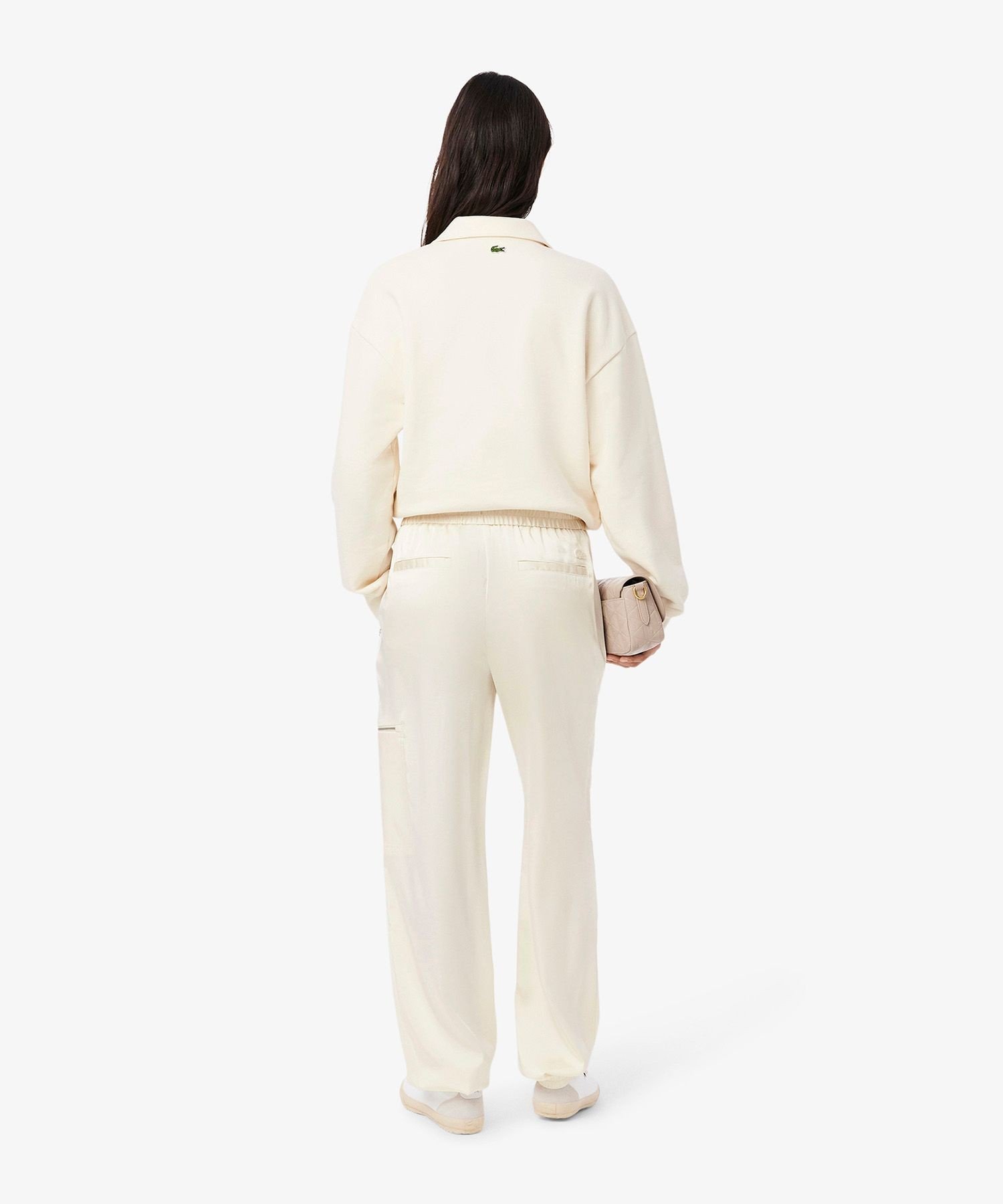 Спортивные брюки Lacoste Silky Face, off white — фото 2