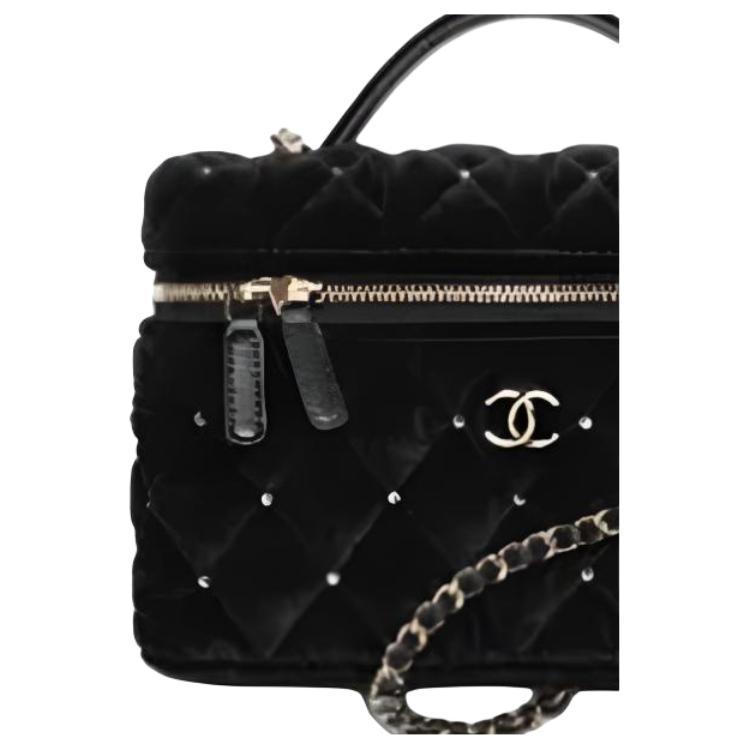 CHANEL Косметичка классическая с логотипом бренда женская черная — фото 2