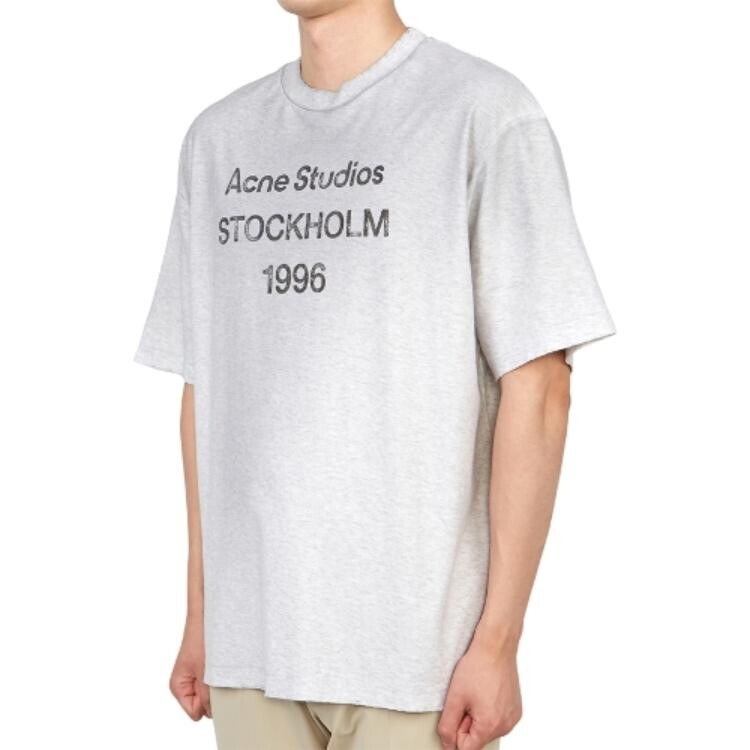Футболка из коллекции осень/зима 2024 года унисекс серая Acne Studios, серый — фото 4