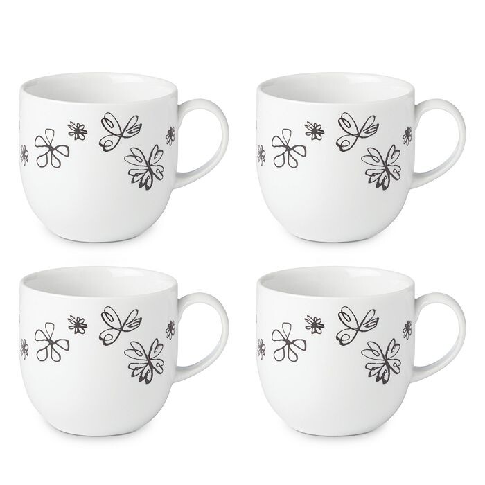 

Kate Spade New York Garden Doodle Кружки, набор из 4 шт, белый
