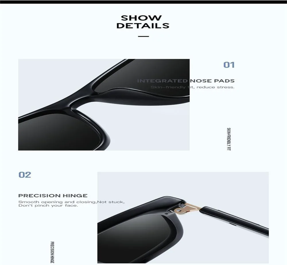 

Модные поляризованные солнцезащитные очки для мужчин и женщин, роскошные солнцезащитные очки для активного отдыха, вождения и ретро-стиля KTUCN, Black Silver