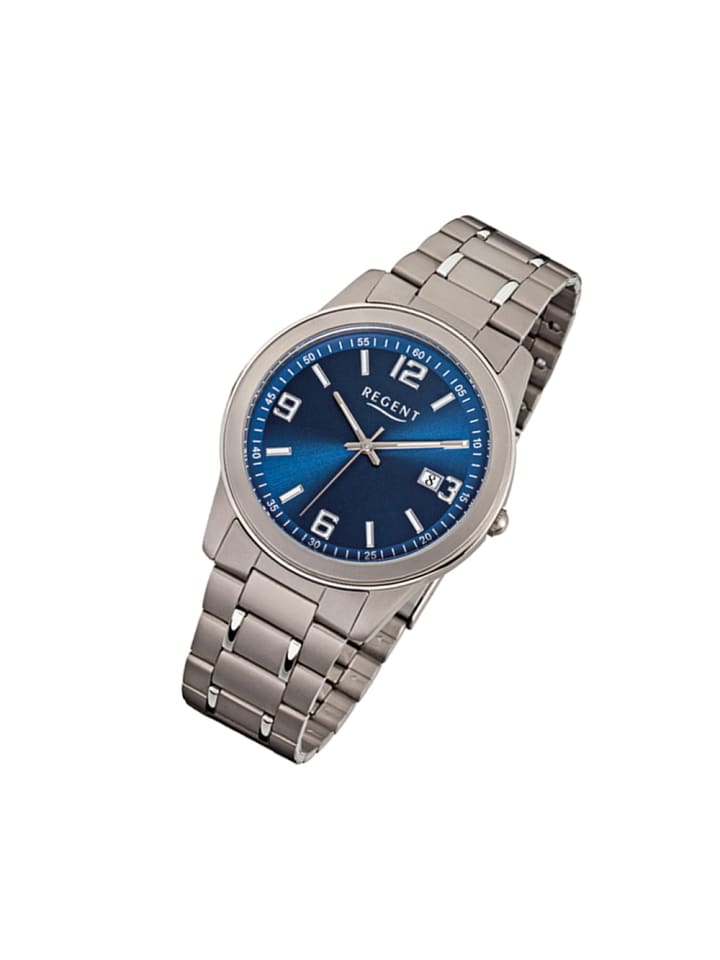 

Аналоговые наручные часы Regent, титановые, серые, серебристые, средний размер (примерно 38 мм)