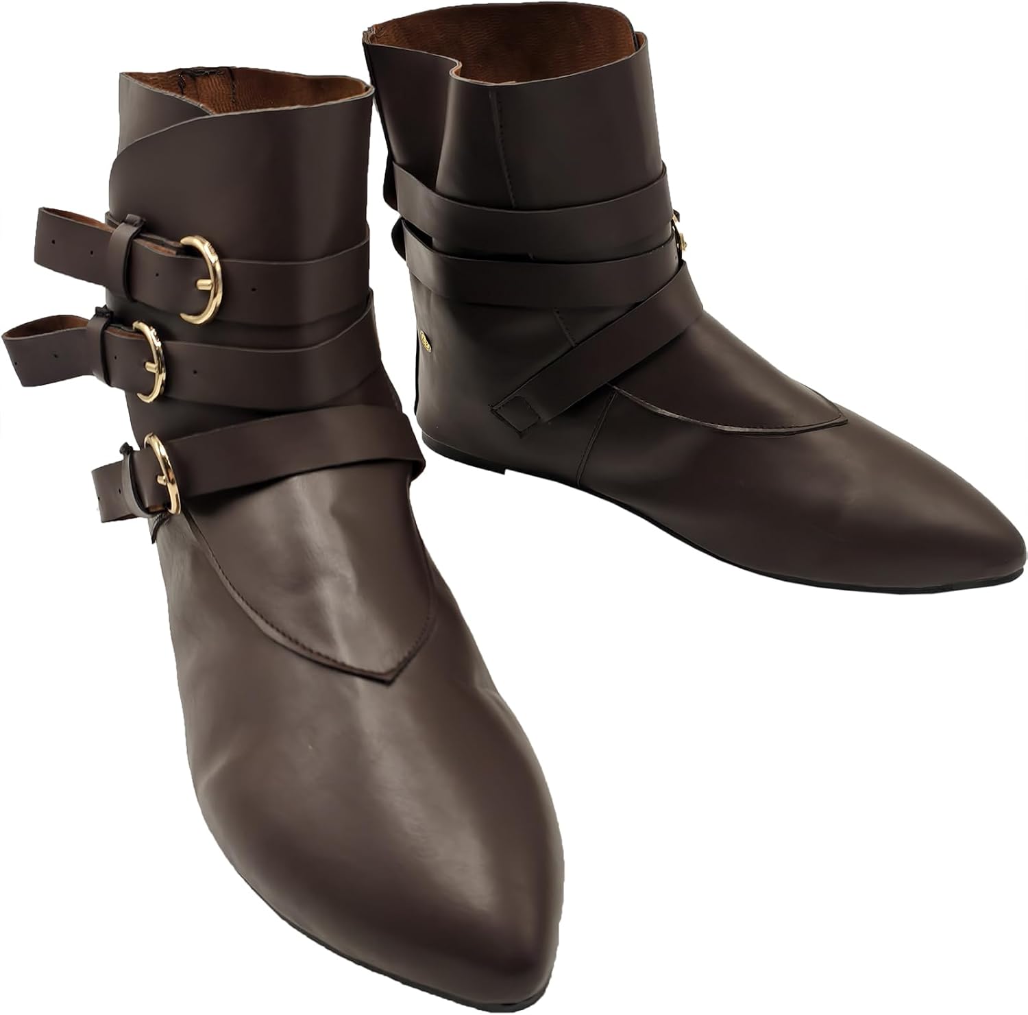 

Мужские сапоги в стиле эпохи Возрождения, средневековья, косплея, Хэллоуина, из искусственной кожи, пиратские, готические, викингские, с завязками, для взрослых Junqiako, коричневый