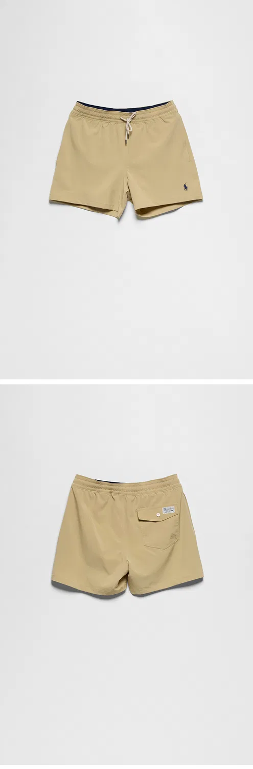 Мужские плавательные шорты Traveler Slim Fit 11.4 см бежевые от Polo Ralph Lauren — фото 3