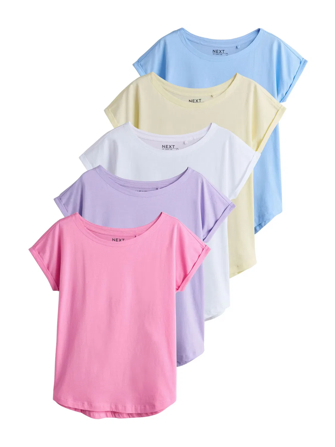 Футболка Next, Light Blue/Light Yellow/Lavender/Light Pink/White
