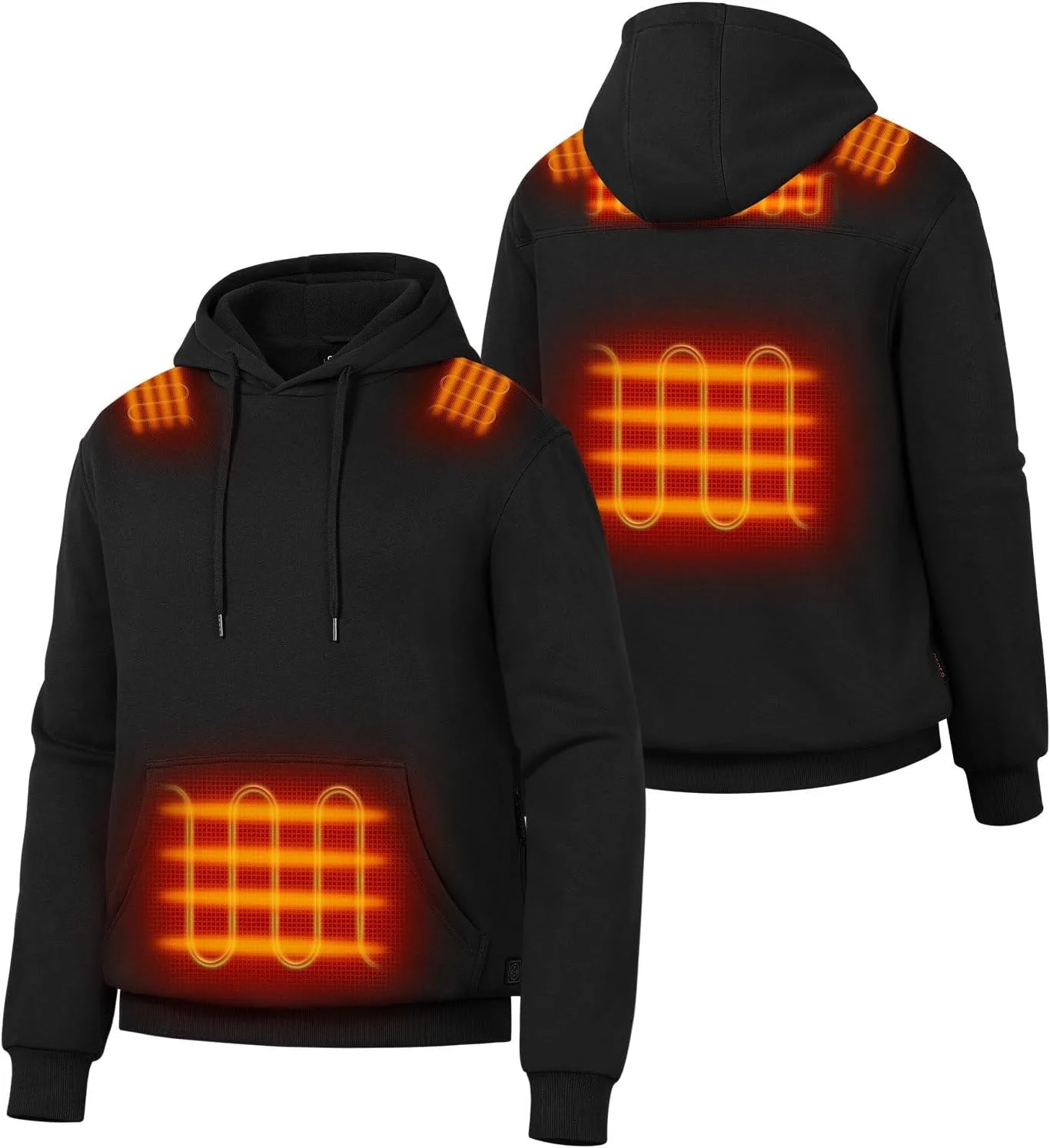 

ORORO Unisex утепленный худи с подогревом 5 зон, флисовая толстовка с капюшоном и USB-C аккумулятором