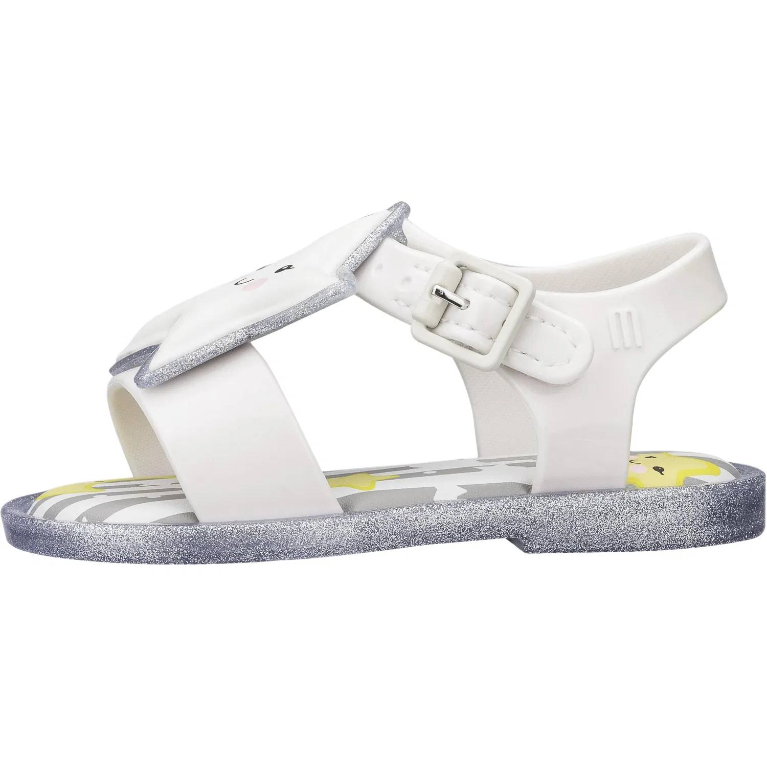 Детские сандалии low top белые/silver для детей 3-7 лет Melissa, White/Silver