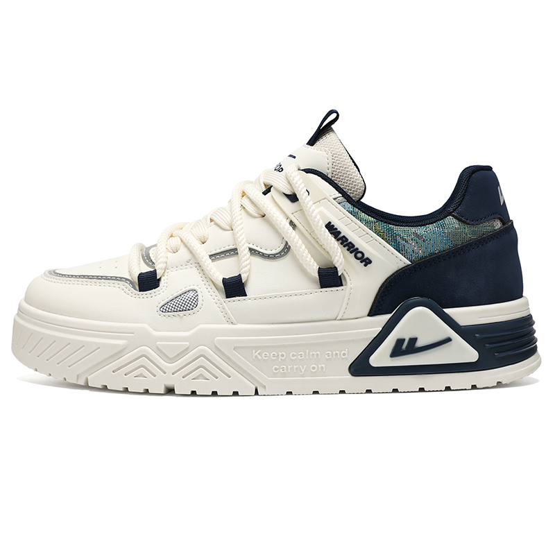 

Износостойкие дышащие низкие кроссовки для скейтбординга, увеличивающие рост, для мужчин WARRIOR, Beige Blue