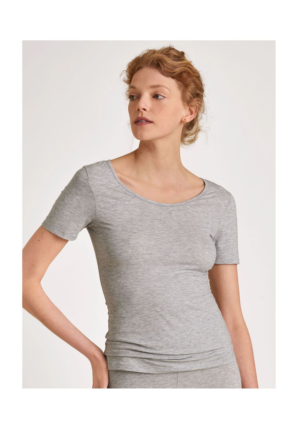 

Футболка Natural Comfort, круглый вырез, одинарный трикотаж, женская CALIDA, цвет Grey Melange