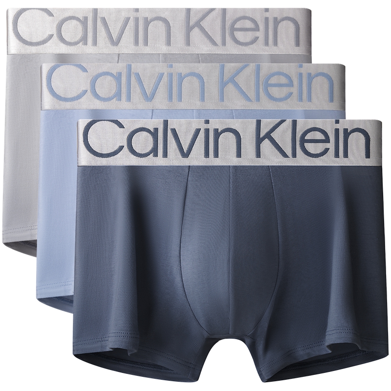 Трусы хлопковые с логотипом на поясе упаковка три штуки Calvin Klein, GID-Space Black — фото 2