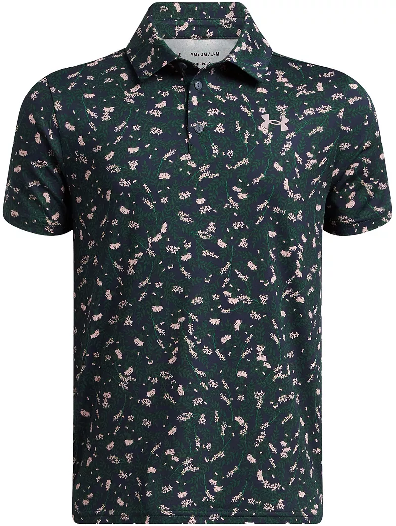 

Поло для гольфа с принтом Under Armour Playoff для мальчиков, цвет Midnight Navy