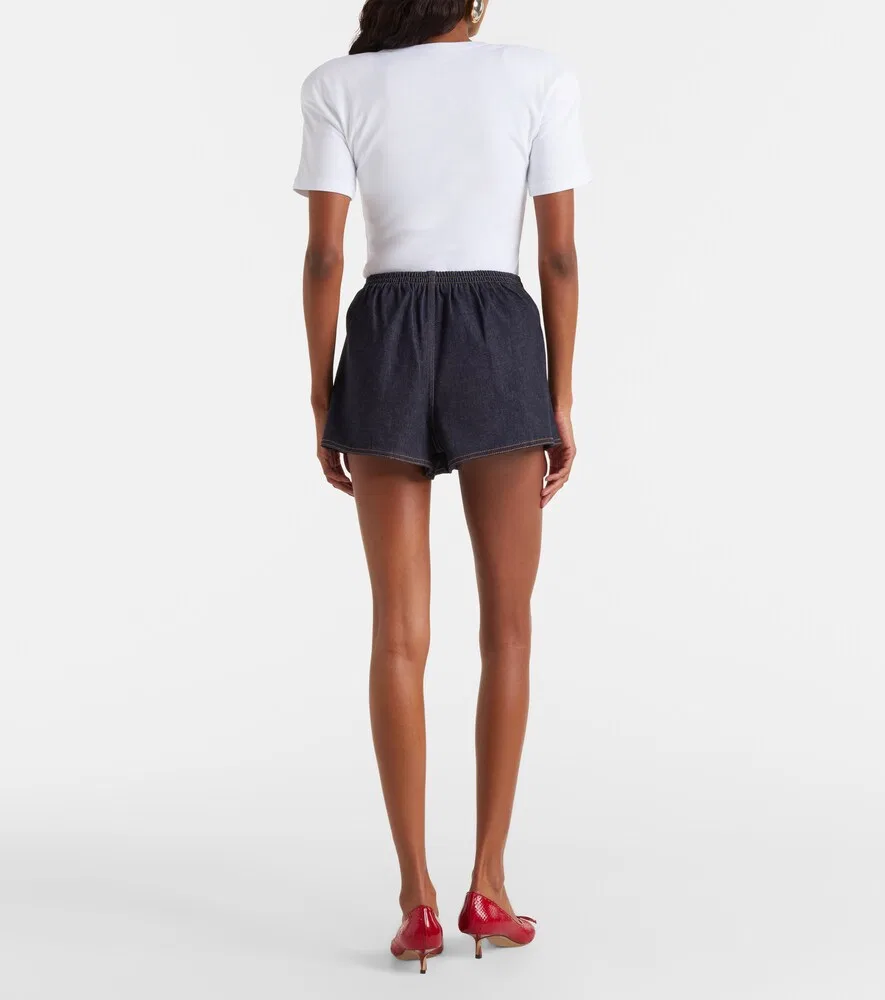 Джинсовые шорты с логотипом Jacquemus, синий — фото 3