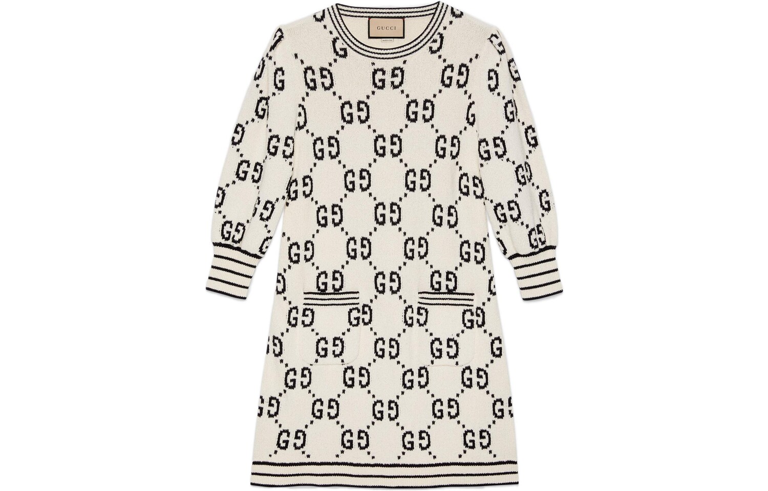 

Платье с длинными рукавами женское цвета слоновой кости Gucci