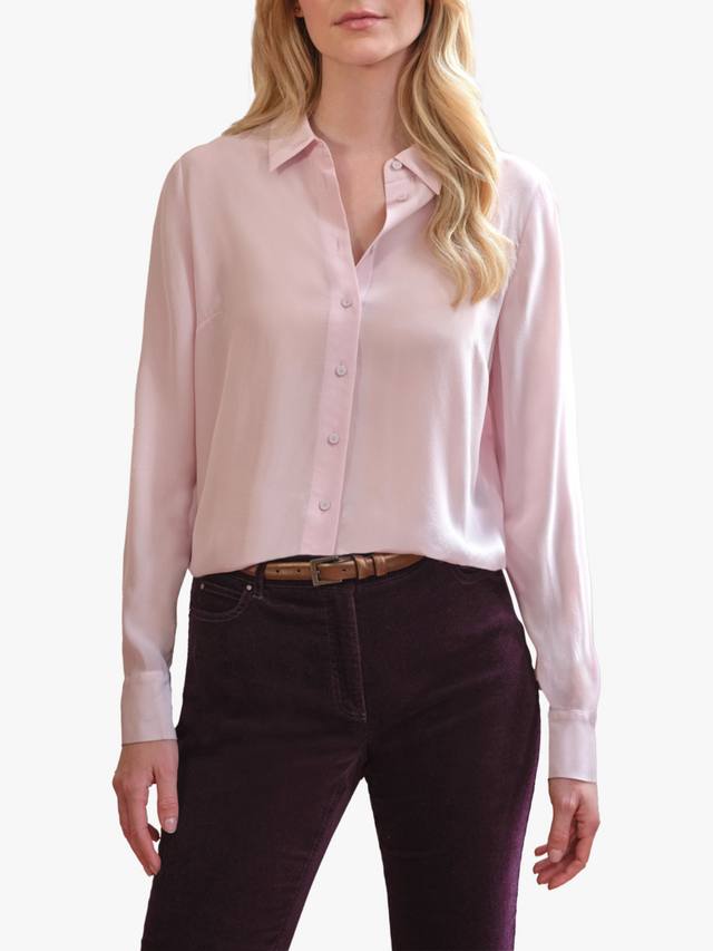 

Рубашка из стираного шелка Pure Collection, Pale Pink