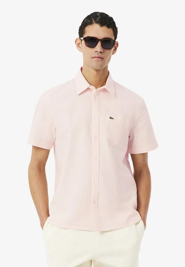 Рубашка розовая белая Lacoste, Rose Blanc-D