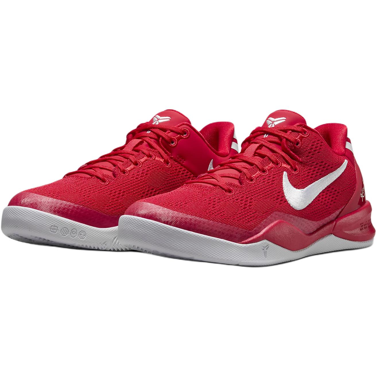 Кроссовки детские баскетбольные Nike Kobe 8 Slip Resistant Anti Kick Low Top, цвет University Red/University Red/White — фото 3