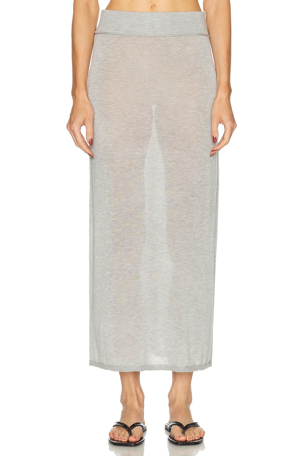 

Длинная вязаная юбка Toteme, Grey Melange
