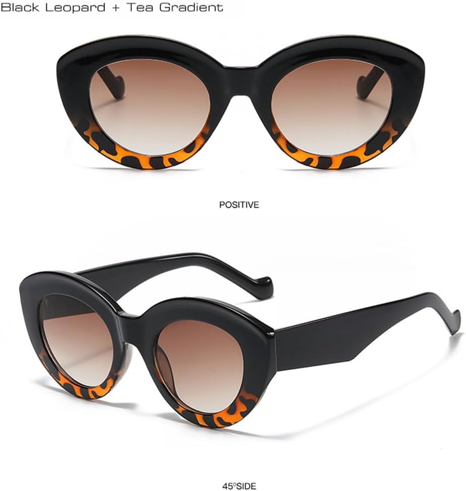 

Популярные модные солнцезащитные очки большого размера «кошачий глаз» для женщин, ретро-очки с леопардовым принтом, солнцезащитные очки UV400 для мужчин, трендовые овальные солнцезащитные очки WNCKSQ, Black Leopard Tea