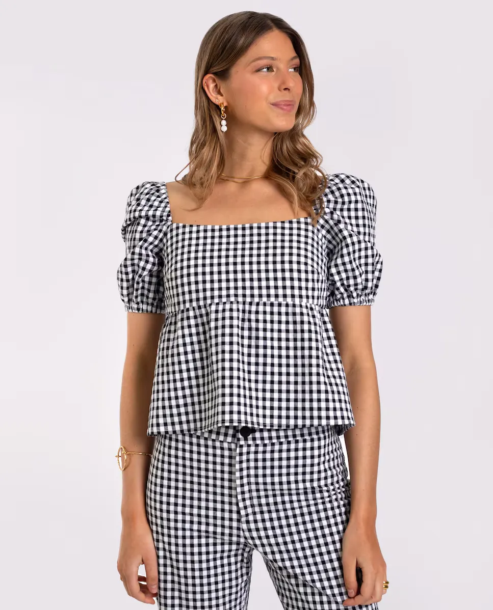 

Женский топ Vichy с короткими рукавами The-Are, белый