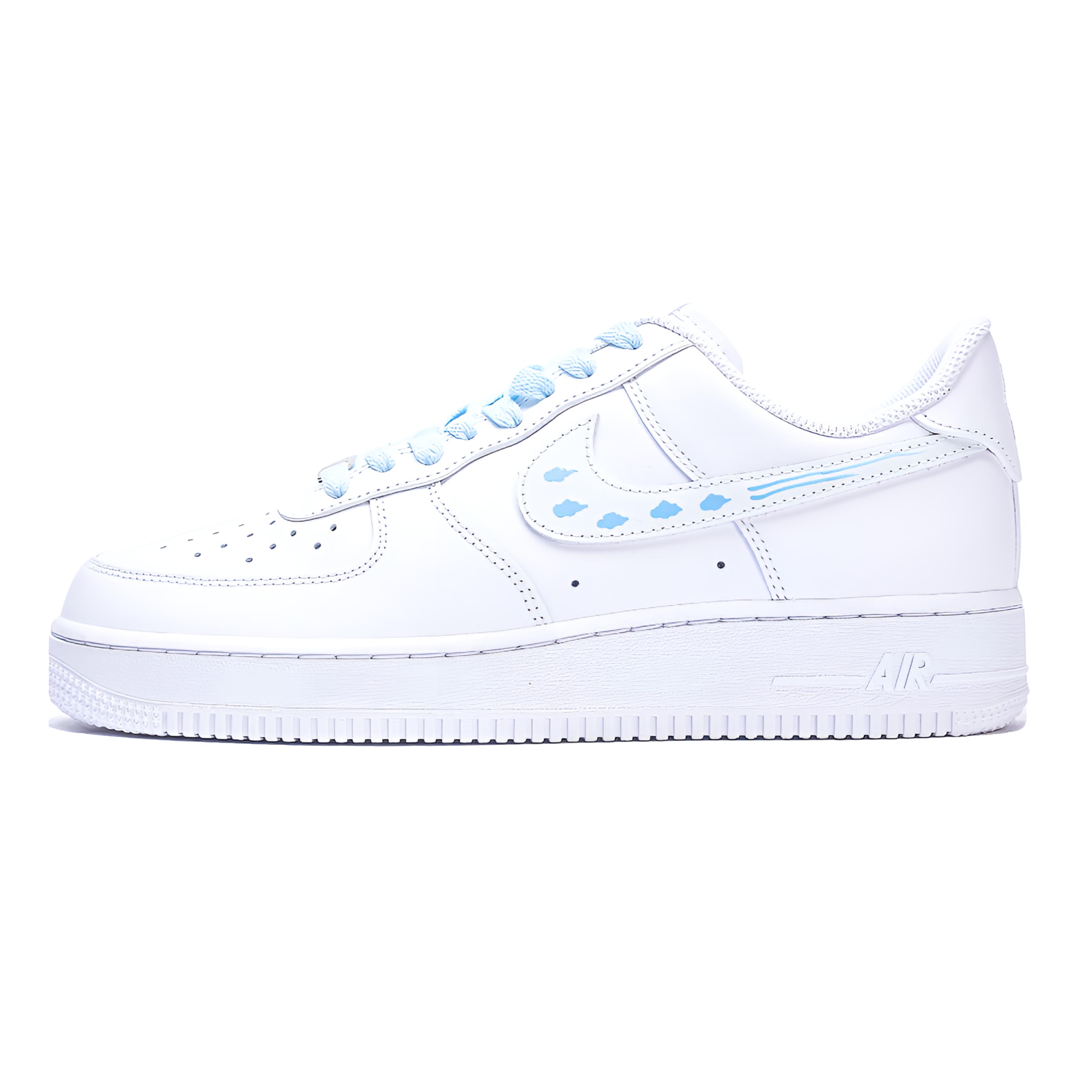 

Nike Air Force 1 Blue Sky And Auspicious Clouds Cow Leather Low top Skateboard Shoes Blue GS Unisex
