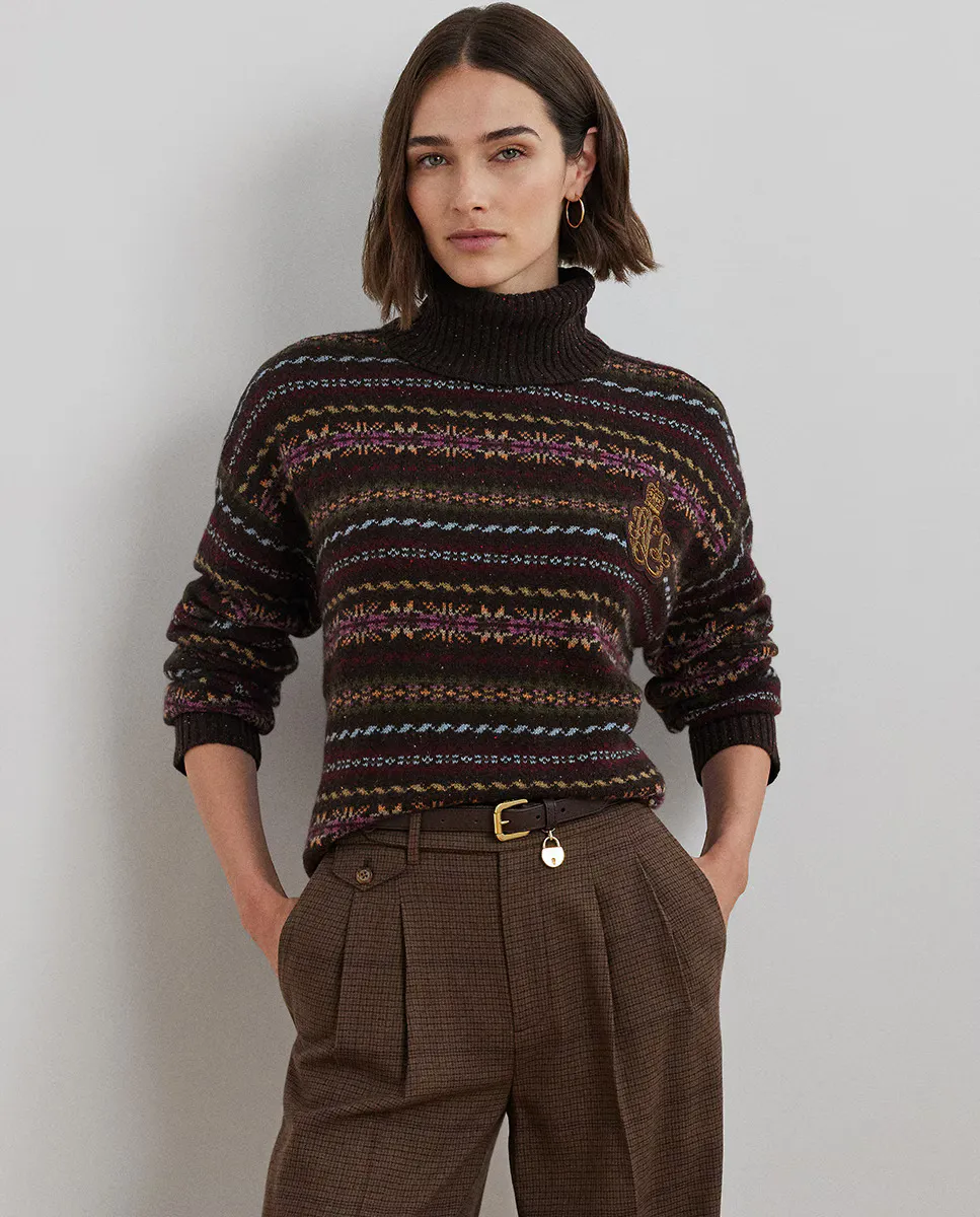

Женский шерстяной свитер с высоким воротником Lauren Ralph Lauren, мультиколор