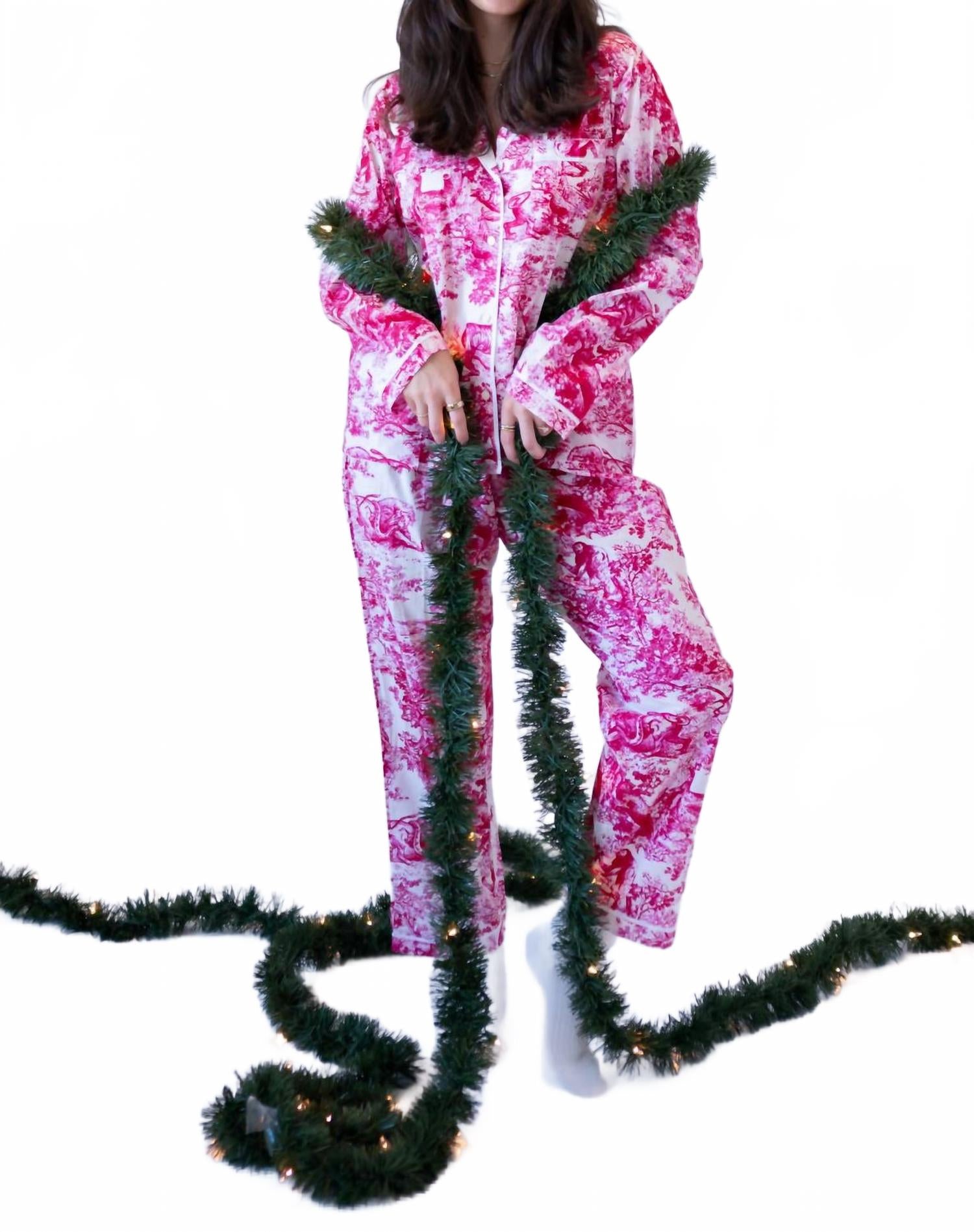 

Lilbelle by Lilbelle Пижамный комплект Lily, темно-красный с рисунком «туаль»